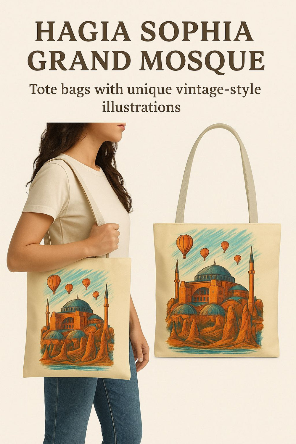 The Hagia Sophia Grand Mosque Tote Bag